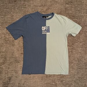 Vans Big Boys Two-Tone Split Slate Sky Blue T-Shirt - XL
